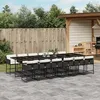 Image de vidaXL Ensemble à manger de jardin 13 pcs coussins noir résine tressée