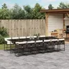 Image de vidaXL Ensemble à manger de jardin avec coussins 13 pcs marron rotin