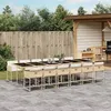 Image de vidaXL Ensemble à manger de jardin et coussins 13 pcs beige
