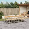 Image de vidaXL Ensemble à manger de jardin et coussins 13 pcs beige