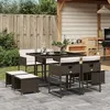 Image de vidaXL Ensemble à manger de jardin et coussins 9 pcs marron poly rotin