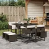 Image de vidaXL Vidaxl Ensemble À Manger De Jardin Et Coussins 9 Pcs Marron Poly Rotin