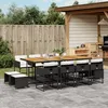 Image de Vidaxl Ensemble Ã Manger De Jardin 13 Pcs Coussins Noir RÃ©sine TressÃ©e