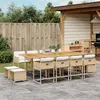 Image de vidaXL Ensemble à manger de jardin et coussins 13 pcs beige