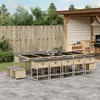 Image de Vidaxl Ensemble Ã Manger De Jardin Et Coussins 15 Pcs MÃ©lange Beige