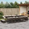 Image de Vidaxl Ensemble Ã Manger De Jardin Et Coussins 17 Pcs Marron Rotin