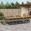 Image de vidaXL Ensemble à manger de jardin 17 pcs et coussins résine tressée