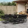 Image de vidaXL Ensemble à manger de jardin 11 pcs coussins noir résine tressée