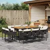Image de Vidaxl Ensemble Ã Manger De Jardin 11 Pcs Coussins Noir RÃ©sine TressÃ©e