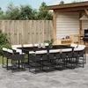 Image de Vidaxl Ensemble Ã Manger De Jardin 13 Pcs Coussins Noir RÃ©sine TressÃ©e