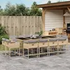Image de Vidaxl Ensemble Ã Manger De Jardin Coussins 13 Pcs MÃ©lange Beige Rotin