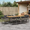 Image de Vidaxl Ensemble Ã Manger De Jardin Coussins 13 Pcs Gris RÃ©sine TressÃ©e