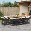 Image de vidaXL Ensemble à manger de jardin 13 pcs coussins noir résine tressée