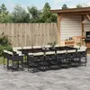 Image de vidaXL Ensemble à manger de jardin 15 pcs coussins noir résine tressée