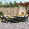 Image de Vidaxl Ensemble Ã Manger De Jardin 15 Pcs Coussins Noir RÃ©sine TressÃ©e