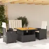 Image de Vidaxl Ensemble Ã Manger De Jardin 4 Pcs Avec Coussins Noir