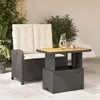 Image de Vidaxl Ensemble Ã Manger De Jardin Coussins 2pcs Noir RÃ©sine TressÃ©e