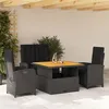 Image de Vidaxl Ensemble Ã Manger De Jardin 4 Pcs Avec Coussins Noir