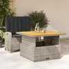 Image de vidaXL Ensemble à manger de jardin et coussins 2 pcs gris rotin