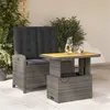 Image de vidaXL Ensemble à manger de jardin et coussins 2 pcs gris rotin