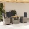 Image de Vidaxl Ensemble Ã Manger Jardin 4pcs Et Coussins Gris RÃ©sine TressÃ©e