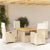Image de vidaXL Ensemble à manger de jardin avec coussins 5pcs Beige poly rotin