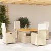 Image de vidaXL Vidaxl Ensemble À Manger De Jardin Avec Coussins 5pcs Beige Poly Rotin