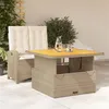 Image de vidaXL Ensemble à manger de jardin et coussins 2 pcs beige poly rotin