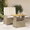 Image de Vidaxl Ensemble Ã Manger De Jardin Et Coussins 2 Pcs Beige Poly Rotin