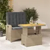 Image de vidaXL Ensemble à manger de jardin et coussins 2 pcs beige poly rotin