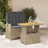 Image de Vidaxl Ensemble Ã Manger De Jardin Et Coussins 2 Pcs Beige Poly Rotin