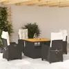 Image de vidaXL Ensemble à manger de jardin coussins 5pcs Noir Résine tressée