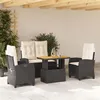 Image de vidaXL Ensemble à manger de jardin 4 pcs avec coussins noir