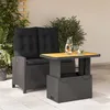 Image de Vidaxl Ensemble Ã Manger De Jardin Coussins 2pcs Noir RÃ©sine TressÃ©e