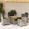 Image de vidaXL Ensemble à manger de jardin 5 pcs coussins gris résine tressée3277402