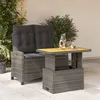 Image de Vidaxl Ensemble Ã Manger De Jardin Et Coussins 2 Pcs Gris Rotin