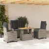 Image de vidaXL Ensemble à manger jardin 4pcs et coussins Gris Résine tressée3277408
