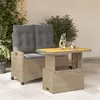 Image de vidaXL Ensemble à manger de jardin et coussins 2 pcs beige poly rotin