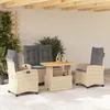 Image de Vidaxl Ensemble Ã Manger De Jardin Coussins 4 Pcs Beige RÃ©sine TressÃ©e
