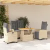 Image de Vidaxl Ensemble Ã Manger De Jardin Coussins 4 Pcs Beige RÃ©sine TressÃ©e