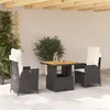Image de Vidaxl Ensemble Ã Manger De Jardin Avec Coussins 3 Pcs Noir