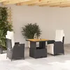 Image de Vidaxl Ensemble Ã Manger De Jardin Avec Coussins 3 Pcs Noir