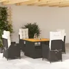 Image de Vidaxl Ensemble Ã Manger De Jardin Coussins 5pcs Noir RÃ©sine TressÃ©e
