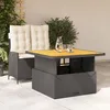 Image de Vidaxl Ensemble Ã Manger De Jardin Coussins 2pcs Noir RÃ©sine TressÃ©e