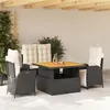 Image de vidaXL Ensemble à manger de jardin 4 pcs avec coussins noir3277441