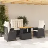 Image de Vidaxl Ensemble Ã Manger De Jardin 4 Pcs Avec Coussins Noir