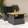 Image de vidaXL Ensemble à manger de jardin coussins 2pcs noir résine tressée