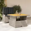 Image de vidaXL Ensemble à manger de jardin et coussins 2 pcs gris rotin