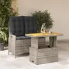 Image de vidaXL Ensemble à manger de jardin et coussins 2 pcs gris rotin