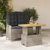 Image de Vidaxl Ensemble Ã Manger De Jardin Et Coussins 2 Pcs Gris Rotin